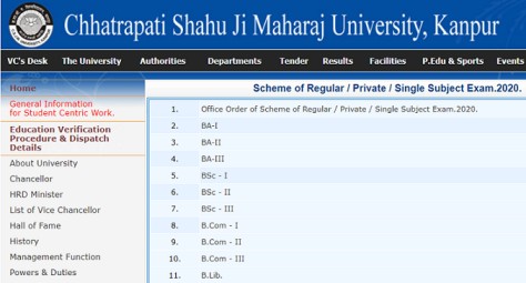 Kanpur University Exam Scheme 2020 Pdf