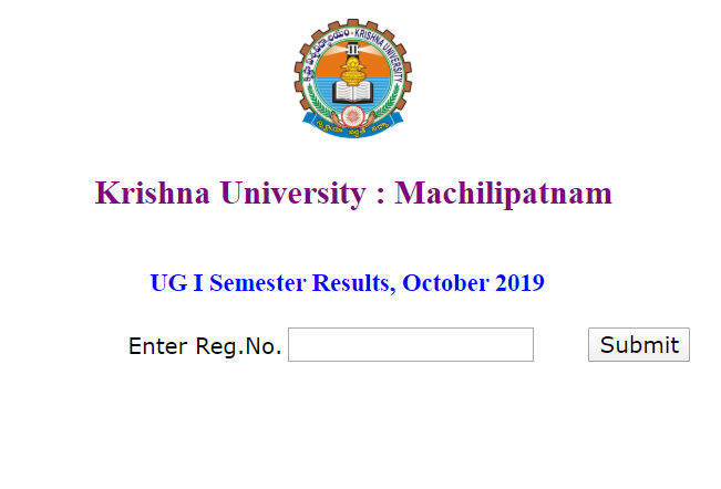 Krishna University UG 1st Sem Result 2020