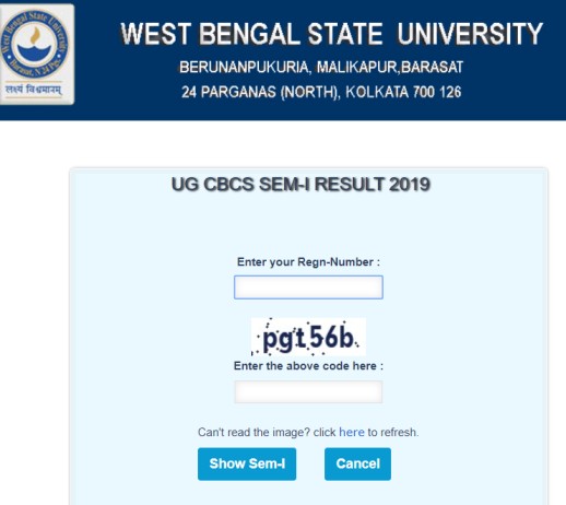 WBSU UG 1st Sem Result 2019